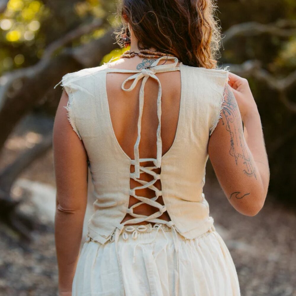 Cotton Corset lace up Crop Top